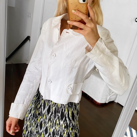 🐚 MONNARI WHITE LINEN ELEGANT BLAZER JACKET! - Picture 2 of 16